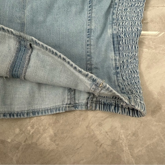 Women’s Levi’s Ophelia Short Sleeve Denim Corset Top Light Wash Cotton Small - Picture 7 of 16